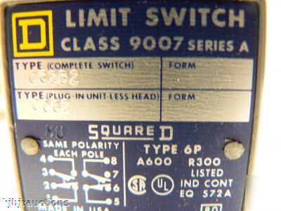 Square d 9007 mech. turret head position switch 
