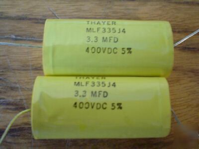 10 thayer 400V 3.3UF axial mylar capacitor capacitors