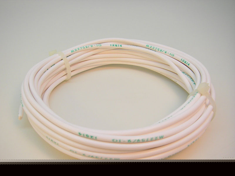 25 feet mil-spec 10-awg silver-coated wire,white teflon