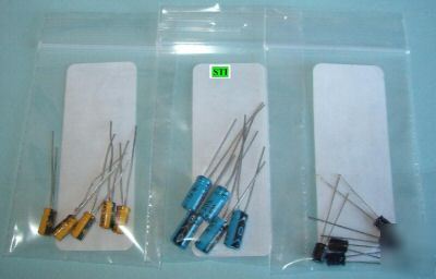 15 electrolytic capacitors kit 0.1, 1.0 & 10.0 uf mfd 