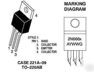 2N6667,trans darl pnp 10A 60V TO220AB