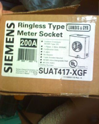 200 amp siemens ringless meter socket