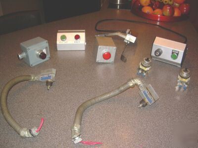 Lot allen bradley switches, buttons, boxes estops