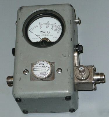 Bird thruline wattmeter 43 w/sampler,10D & 100D slugs