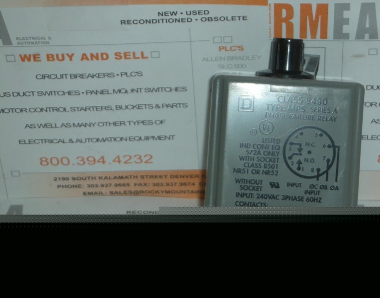 New square d, 8430MPSV24 phase failure relay 
