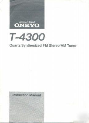 Onkyo owners manual t-4300 T4300 tuner