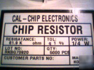 Reel chip resistosr 61.9K 1% 1/4W RM14F6192CT 5000 pcs