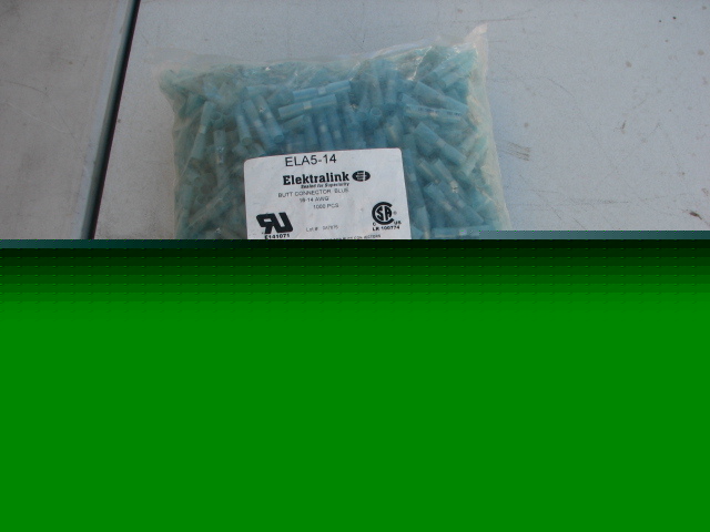 Elektralink terminal butt connector blue 16-14 awg