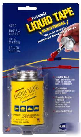 Liquid electrical tape - 4 oz. can w/app. brush - white