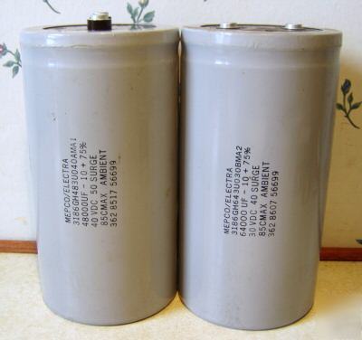 48000 mf 40 vdc and 64000 mf 30 vdc capacitors tested 