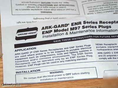 Crouse hinds cooper ENR5201 circuit breaker receptacle