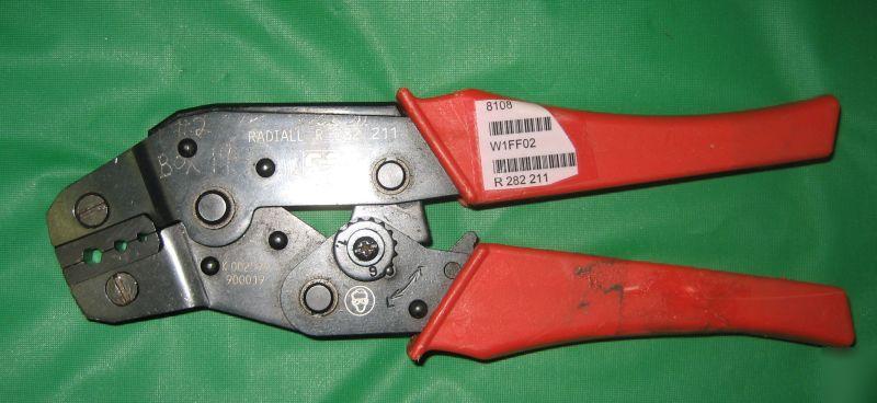 Radiall hex coax R282-211 wire terminal crimper