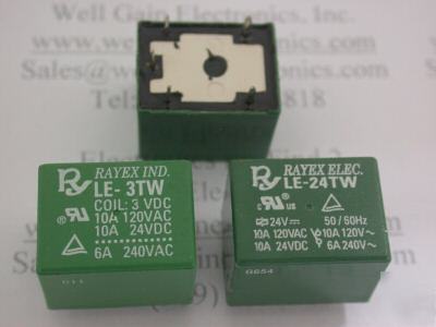 Rayex le-3/ 5 /12 /24 3V,5V,12V, 24VDC relay spdt 10A 