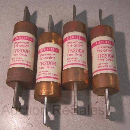 4 gould shawmut 200 amp tri-onic fuse TR200R time delay