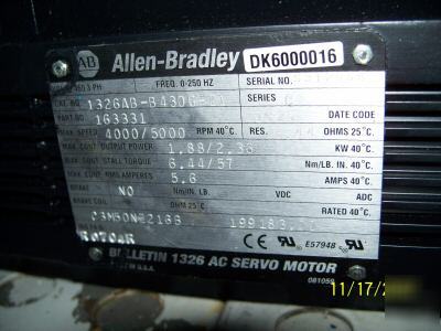 Allen bradley bulletin 1326AB-B430G-21 ac servo motor 