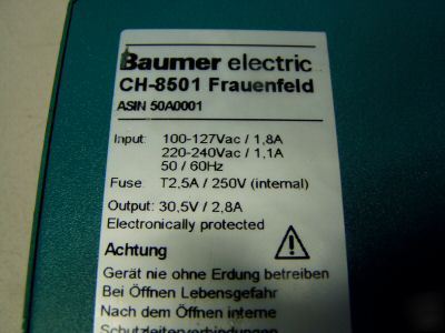 Baumer electric power supply m/n: ch-8501 - used