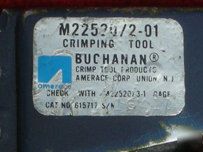 Buchanan M22520/2-01 crimper crimping tool dmc AFM8