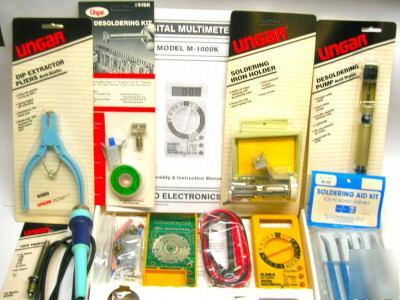 Electronic hobby kit unbuilt + ungar solder iron and to