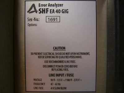 Shf communications EA40GIG error analyzer OC768/fec