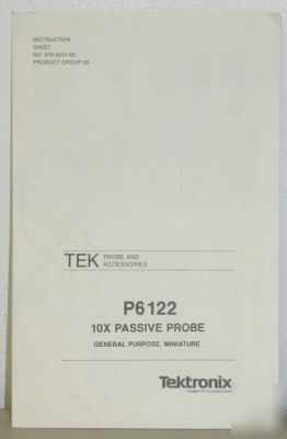 Tektronix P6122 passive probe instruction sheet manual