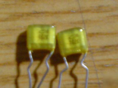 100 nichicon 50V .001UF mini radial mylar capacitors