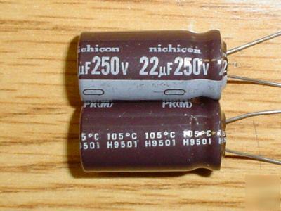100P 250V 22UF nichicon 105C low esr radial capacitors