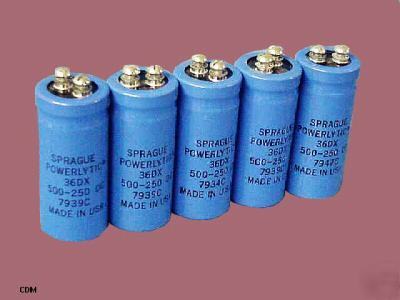 Capacitor, sprague 36DX, powerlytic 500UF 250V