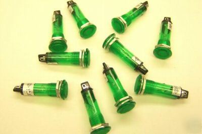 New 10 pieces mini pilot light 9MM green ac/dc 