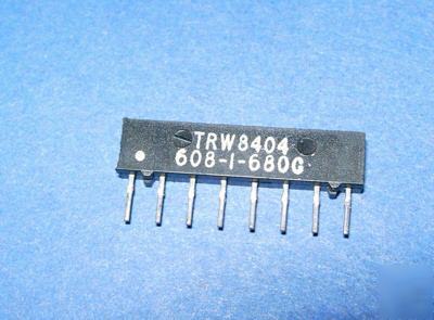 8-pin sip 680-1680G trw resistor network 8P7R68