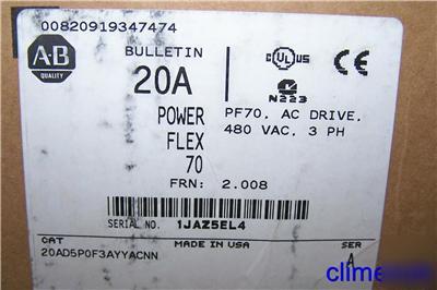 Allen bradley 20AD5P0F3AYYACNN ser a powerflex 70 