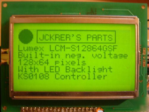 10X lumex lcm-S12864GSF graphic lcd,128X64 , green b/l