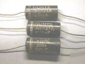 25 vintage hunts .01UF Â±10% 200V 85Â°c film capacitors