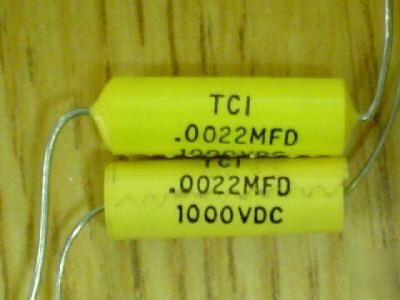 50 sec 1000V .0022UF axial mylar hi-volt capacitor film