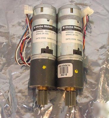 New 2 - 12VDC geared motors w/ 24VDC electric brake * *