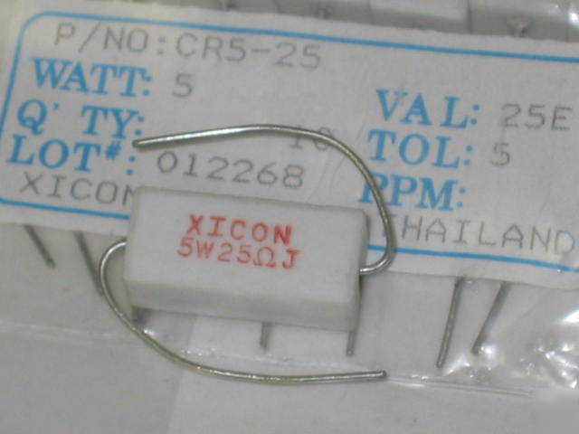 Xicon 25 ohm 5 watt axial power resistor CR5-25 qty-78