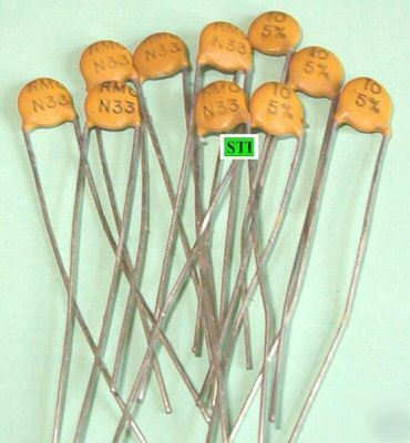 10PF ceramic disc capacitors 5% N330 10 pf (10 qty)