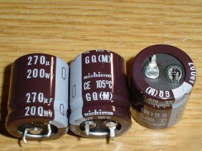 New 250 nichicon 200V 270UF 105C snap-in capacitors 