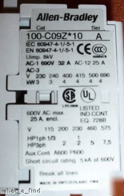 New allen bradley 100-C09ZJ10 contactor 100C09ZJ10 