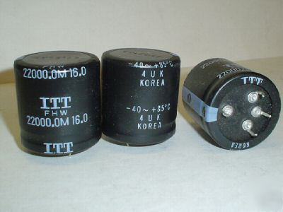 New 45 itt 16V 22000UF 4 lead snap-in capacitors 