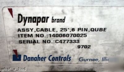 New dynapar cable 6 pin 25' 14006070025 