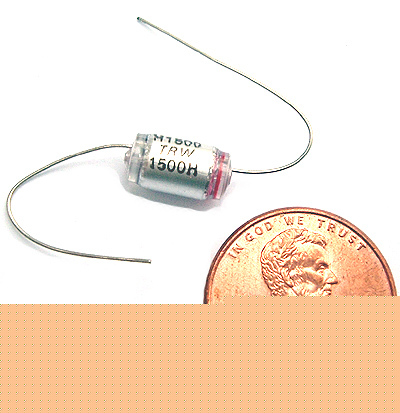 Polystyrene capacitor 1,500PF 160V 2.5% axial (40)