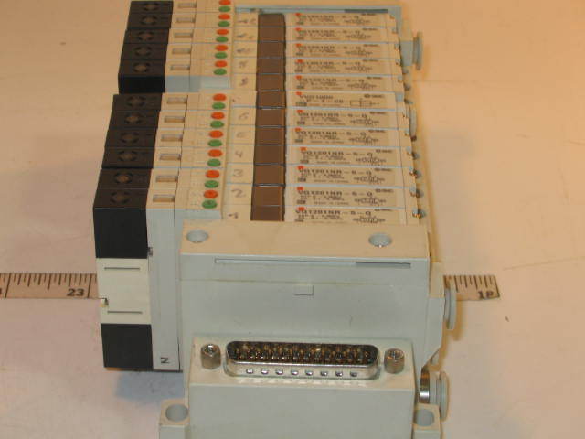 Smc solenoid bank w/ (11) VQ1201NR-5-q