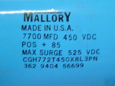 New 1PC mallory 450V 7700UF computer grade capacitor 