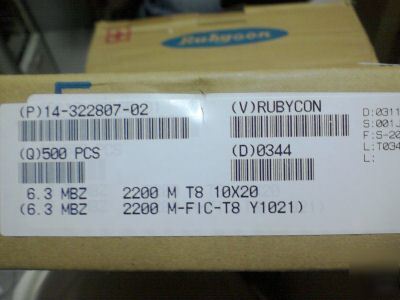 6 rubycon mbz 6.3V 2200UF ultra low esr motherboard cap