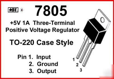 7805 LM340T5 5V 1A pos regulator to-220 ( 20-pack )