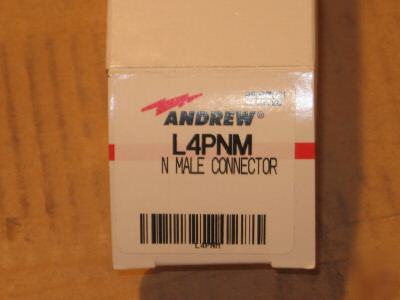 New lot of 2: andrew n male coaxial connectors m#L4PNM 