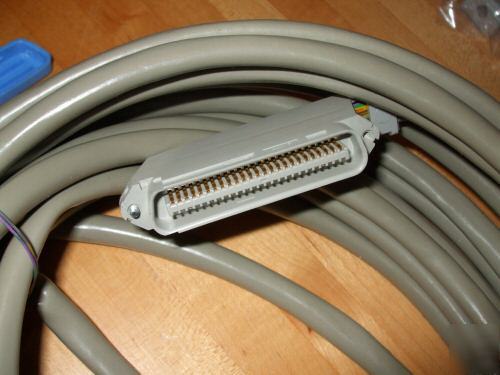 Multipin cable with centronics type connector
