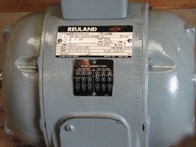 New reuland 1 hp double shaft 1200 rpm electric motor - 