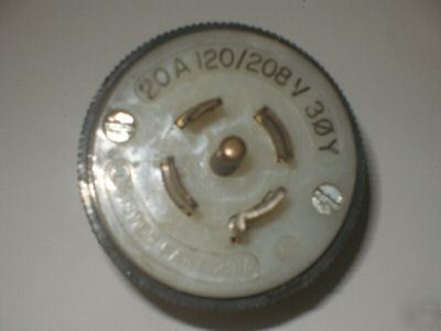 Used hubbell HBL2511 L21-20P 20A 120/208V locking plug