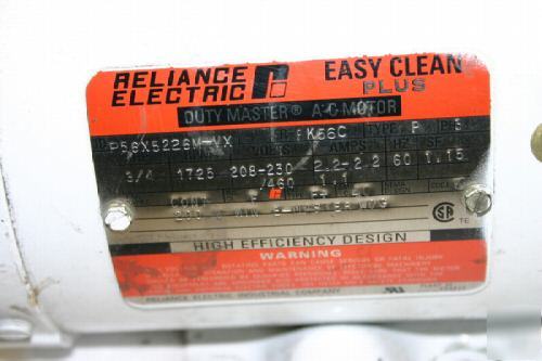 Nib reliance elect. duty master hp 3/4 with u rake